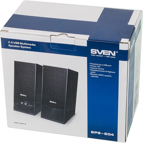 Акустическая система SVEN SPS-604 2.0 черный 4Вт