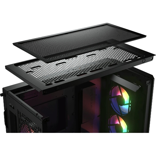 Компьютерный корпус Cougar Airface Pro RGb Black 4x120MM ARGb FAN, ARGb FAN HUB, БЕЗ БП, черный, E-ATX