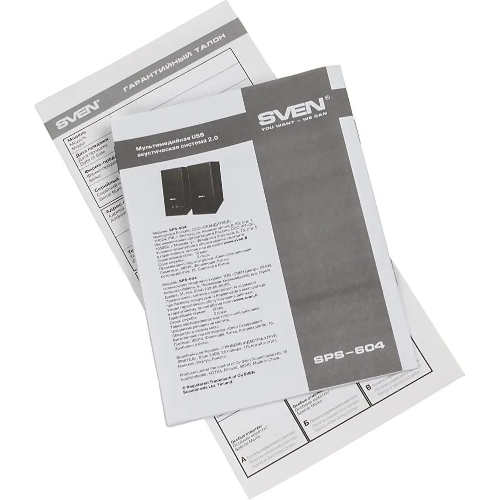 Акустическая система SVEN SPS-604 2.0 черный 4Вт