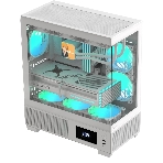 Компьютерный корпус AeroCool/Formula V Line Crystal E1 White, ATX, TYPE-C*1, USB3.0*2, Switch Display Panel