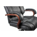 Кресло Бюрократ T-9925WALNUT/BLACK черный, кожа