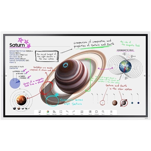 Панель Samsung WM65B Flip Chart Pro белый, 65 ", 3840x2160, 16:9, E-LED BLU, 350 кд/м2, 8 мс, cенсорный, 4000:1, 178°/178° (RUS)