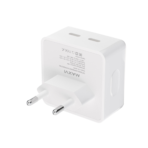 Сетевое зарядное устройство Maxvi CHL-604PD Type-C\Type-C 40W 6A (3A+3A) PD QC3.0, белый
