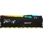 Оперативная память Kingston Fury Beast, DDR5, 16Gb (1x16GB), 6000MHz, CL36, DIMM, с радиатором, RGB, черный