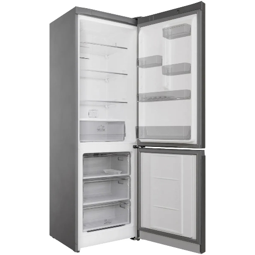 Холодильник Hotpoint HT 5180 MX нержавеющая сталь/серебристый двухкамерный 220/78 л морозилка снизу, No Frost