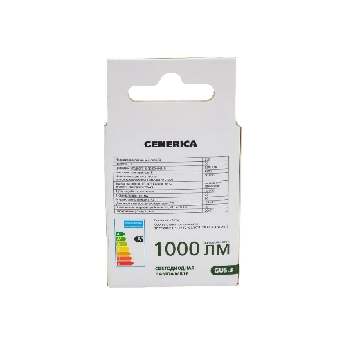 Лампа светодиодная GENERICA LL-MR16-10-230-65-GU5-G MR16 10 Вт софит 6500К GU5.3 230В