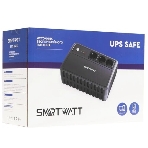 Источник бесперебойного питания SMARTWATT UPS SAFE 1000 черный, 1000/600 ВА/Вт, линейно-интерактивный, напольный, LED индикация, Shuko CEE7/4 - 3 шт.