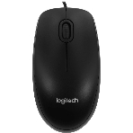 Мышь проводная Logitech B100 черный, 1000 dpi, USB, кнопки - 3