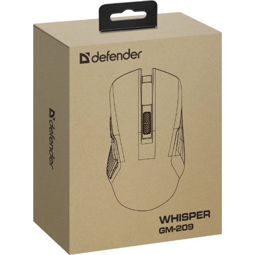 Мышь беспроводная/проводная Defender Whisper GM-209 белый, 7200 dpi, радиоканал, Bluetooth, USB, кнопки - 8