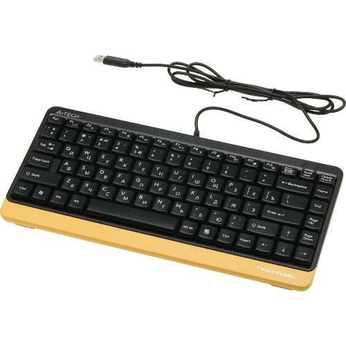 Комплект клавиатура+мышь A4Tech FStyler F1110 проводной, USB, 2000 DPI, чёрный/жёлтый