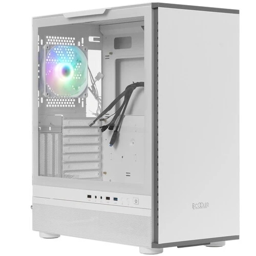 Компьютерный корпус PCCooler IE200 WH, Tempered Glass Full Tower, белый, TG, SPCC, 1x120мм ARGb E-ATX, ATX, mATX, mITX 180/380/220мм 4x2.5
