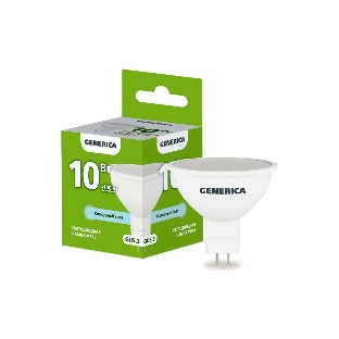 Лампа светодиодная GENERICA LL-MR16-10-230-65-GU5-G MR16 10 Вт софит 6500К GU5.3 230В