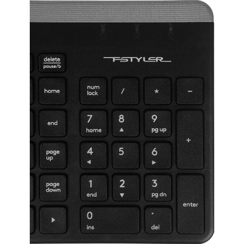 Комплект клавиатура+мышь A4Tech FStyler FB2535C беспроводной, USB + Bluetooth, 2000 DPI, черный