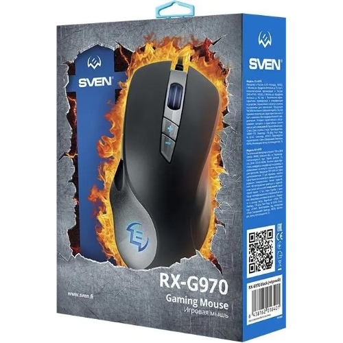 Мышь проводная SVEN RX-G970 черный, 4000 dpi, USB, кнопки - 7