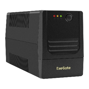 Источник бесперебойного питания ExeGate Power NB-850.LED.AVR.2SH.USB (850VA/510W, LED, AVR, 2*Schuko, USB, батарея 12V 9Ah, черный)
