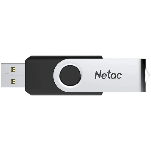 Флешка USB Netac U505 (NT03U505N-032G-20BK), 32Gb, USB 2.0, R/W 70/30, черный/серебристый