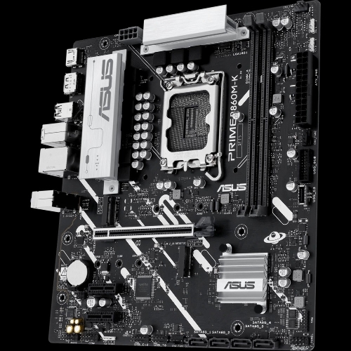 Материнская плата ASUS PRIME B860M-K, LGA 1851, Intel B860, 2xDDR5, 4xSATA, 2xM.2, 1xPCIe 4.0 x16, 2xPCIe 4.0 x1, 1xHDMI, 1xDP, 1x 2.5Gb LAN, 1xUSB-A 10Gbps, 3xUSB-A 5Gbps, 3xUSB-A 2.0, 3x3.5 мм, 7.1, mATX