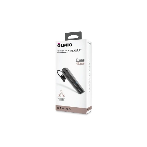 Беспроводная гарнитура Olmio BTH-05 черный, моно-гарнитура, Bluetooth, заушное крепление, до 4 ч