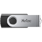 Флешка USB Netac U505 (NT03U505N-032G-20BK), 32Gb, USB 2.0, R/W 70/30, черный/серебристый