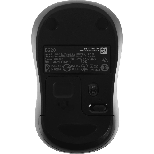 Мышь беспроводная Logitech B220 Silent черный, 1000 dpi, радиоканал, USB, кнопки - 3