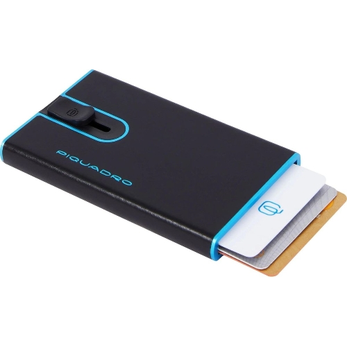Чехол для кредитных карт Piquadro Blue Square PP4825B2BLR/N, натур.кожа, черный