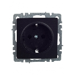 Розетка 1-местная IEK BRITE РС14-1-0-БрЧ (BR-R14-16-K02) с заземлением, с защитными шторками, 16А, черный