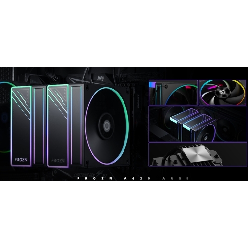 Устройство охлаждения(кулер) ID-Cooling Frozn A620 ARGb черный 120мм алюминий+медь 2000rpm 30db 4-pin 270W 154мм