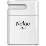 Флешка USB Netac U116 mini (NT03U116N-032G-32WH USB), 32Gb, USB 3.2, R/W 90/30, белый