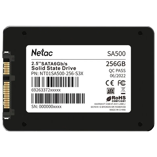 Накопитель SSD Netac SA500, 256Gb, SATA III, 2.5