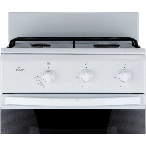 Плита газовая Flama CG 3202 W/B белый, конфорок 2 шт, духовка 30 л, 50 см x 85 см x 38 см