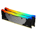 Оперативная память Kingston Fury Renegade, DDR4, 16Gb (2x8Gb), 3200MHz, CL16, DIMM, с радиаторами, RGB, черный