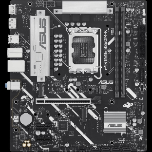 Материнская плата ASUS PRIME B860M-K, LGA 1851, Intel B860, 2xDDR5, 4xSATA, 2xM.2, 1xPCIe 4.0 x16, 2xPCIe 4.0 x1, 1xHDMI, 1xDP, 1x 2.5Gb LAN, 1xUSB-A 10Gbps, 3xUSB-A 5Gbps, 3xUSB-A 2.0, 3x3.5 мм, 7.1, mATX
