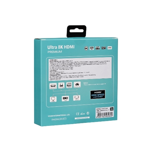 Кабель VCOM CG865-3M HDMI 19M/M,ver. 2.1, 8K@60 Hz 3 м VCOM CG865-3M