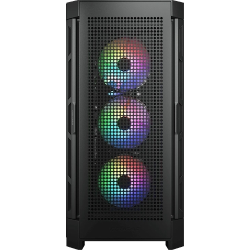 Компьютерный корпус Cougar Airface Pro RGb Black 4x120MM ARGb FAN, ARGb FAN HUB, БЕЗ БП, черный, E-ATX