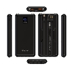 Внешний аккумулятор Maxvi PB10-11 10000 мАч черный 3A, встроенные кабели USB A/Type-C/Lightning
