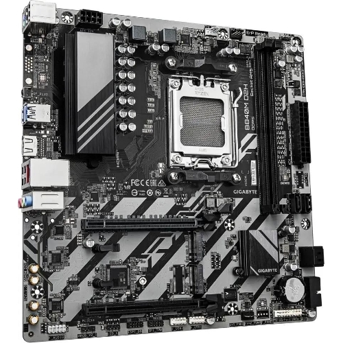 Материнская плата Gigabyte B840M D2H (V1.2), AM5, AMD B840, 2xDDR5, 4xSATA, 2xM.2, 1xPCIe 4.0 x16, 1xPCIe 3.0 x4, 1xHDMI, 1x2.5Gb LAN, 2xUSB-A 5Gbps, 8xUSB-A 2.0, 3x3.5 мм, 7.1, mATX