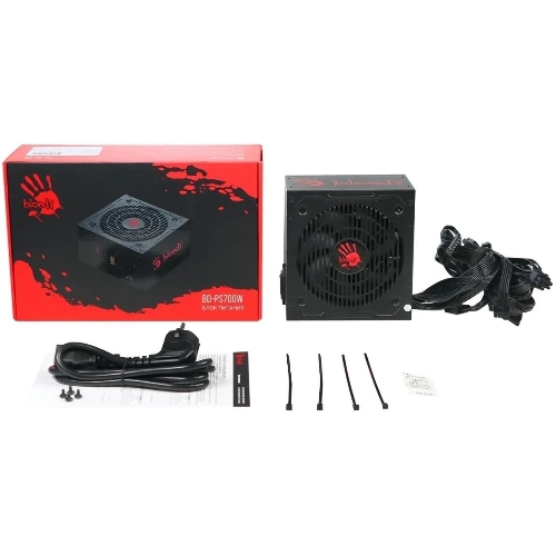 Блок питания Bloody BD-PS700W, 700Вт, 80 PLUS WHITE, 120мм, черный