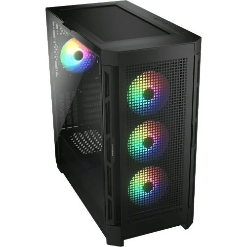 Компьютерный корпус Cougar Airface Pro RGb Black 4x120MM ARGb FAN, ARGb FAN HUB, БЕЗ БП, черный, E-ATX