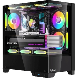 Компьютерный корпус AeroCool/Formula Crystal Z1M Plus FR черный без БП mATX 5x120мм 2xUSB 3.0 1xUSB3.1 audio bott PSU