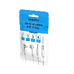 Проводные наушники Maxvi MHF-15 Easy белый, вкладыши, проводной (jack 3.5 мм), встроенный микрофон