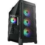 Компьютерный корпус Cougar Airface Pro RGb Black 4x120MM ARGb FAN, ARGb FAN HUB, БЕЗ БП, черный, E-ATX