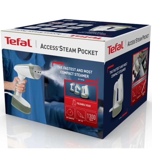Отпариватель Tefal DT3053E1 белый/зеленый, 1300 Вт, 20 г/мин, 120 мл