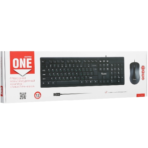 Комплект клавиатура+мышь Smartbuy ONE SBC-114282-K проводной, USB, 2400 DPI, чёрный