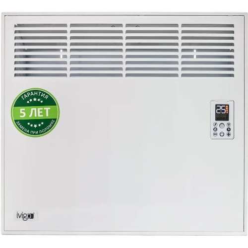 Конвектор электрический IVIGO EPK-Pro Wi-Fi EPK4550P07, белый, 750 Вт, 8 м2, с терморегулятором, Wi-Fi