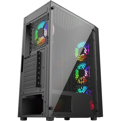 Компьютерный корпус Bloody BD-CC106F черный без БП ATX 4x120мм 1xUSB 2.0 1xUSB 3.0 audio bott PSU