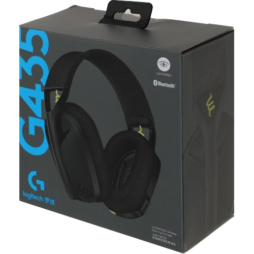 Гарнитура Logitech G435 чёрный/жёлтый, беспроводная, Bluetooth/USB, до 18 ч