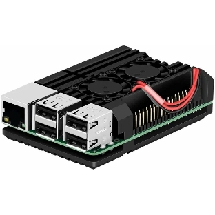 Корпус ACD RA503 Aluminum Case with Double Fans for Raspberry Pi 4B, черный