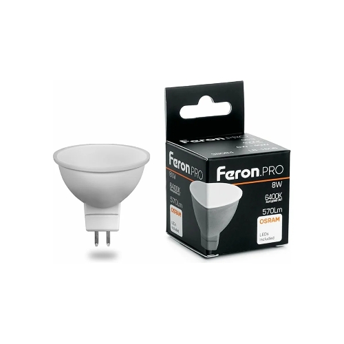 Лампа светодиодная Feron PRO LB-1608 8Вт 230В GU5.3 дневной
