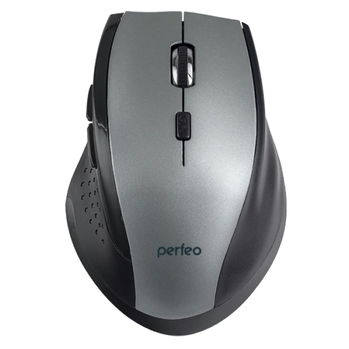 Мышь беспроводная Perfeo DAILY серый металлик, 1600 dpi, радиоканал, USB, кнопки - 6