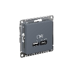 Розетка SE AtlasDesign USB A + тип-C 45W высокоскор. заряд. QC, PD, мех. грифель
